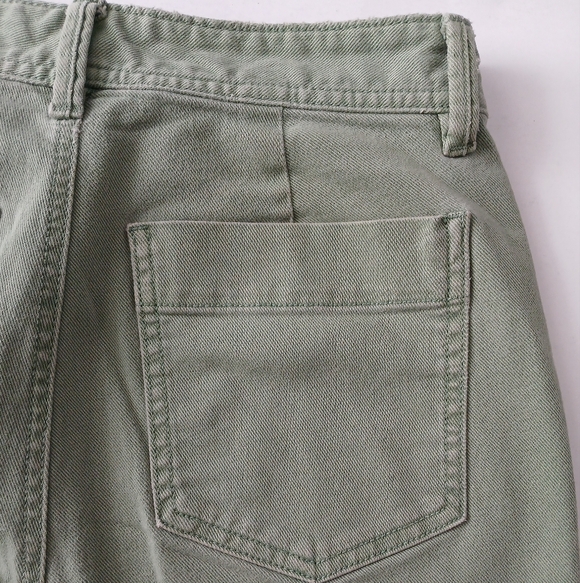 GAP Highrise Wide Leg Ankle length Jeans Olive green Sz 26 /4 - Picture 6 of 13